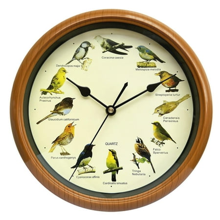 Bird Wall Clock 12 -Birds Chirping Wall Clock Time, Retro American Creative Living Room And Bedroom Clock