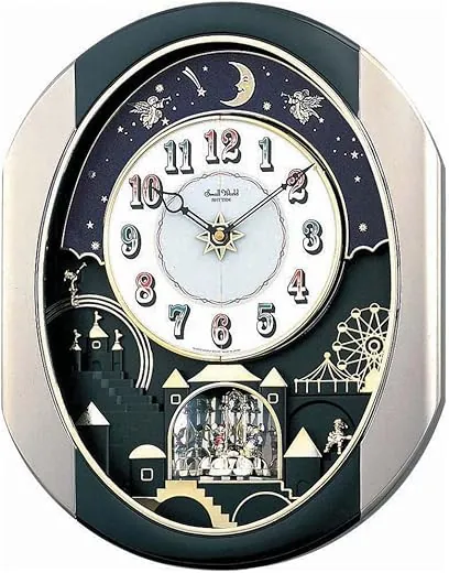 Black Novelty Rhythm Small World Magic Motion Wall Clock