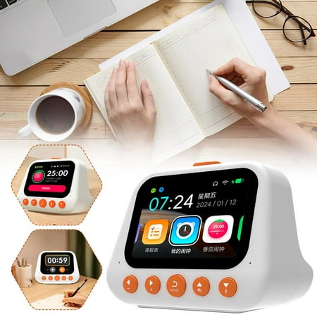 Blarkrus White Children'S Ai Smart Alarm Clock Can Talk Early Education Timer Countdown Reminder Self-Discipline Clock Time Manager