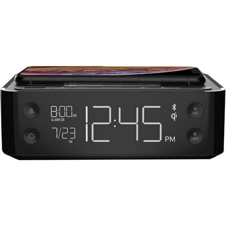 Bluetooth Alarm Clock Charging Station Black Docking Station LED Display Nonstop NSA2-BK