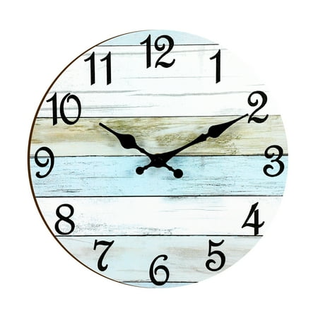 Bocaoying 10 Quartz Coastal Indoor and Outdoor Wall Clock, Silent Mechanism