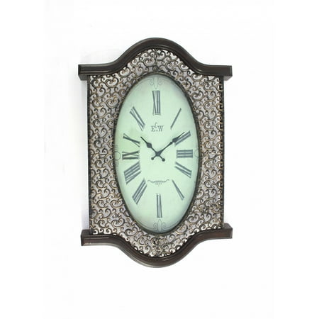 Bronze Finish Wooden Vintage Wall Clock