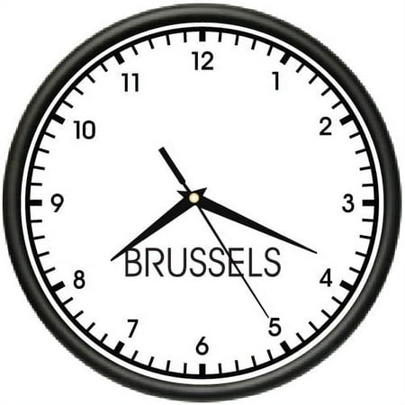 BRUSSELS TIME Wall Clock world time zone clock office business