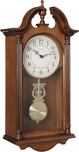 Bulova C1517 Saybrook Wall Clock, Brown Cherry