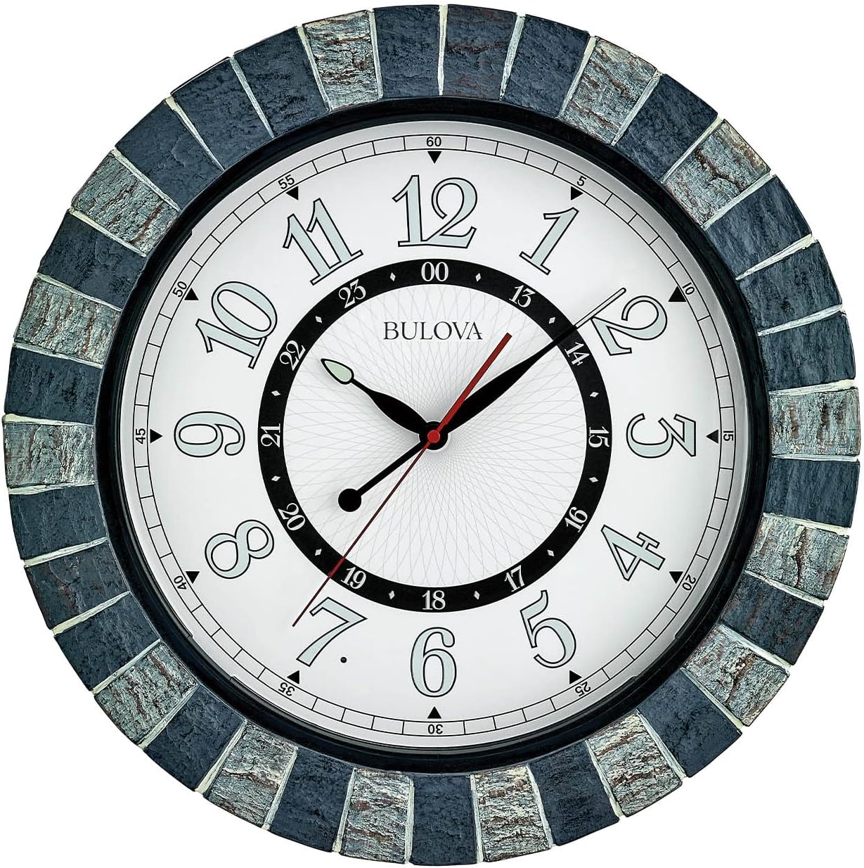 Bulova C3392 Outdoor Lighted Patio Clock | Weather-Resistant | Large Numerals | Elegant Finish | Outdoor | Battery Powered