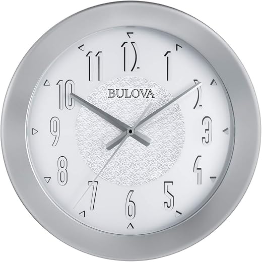 Bulova C4878 Fantasmic Bluetooth Wireless Stereo Speaker Indoor/Outdoor Wall Clock, Silver