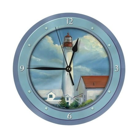 Cape May Lighthouse Wall Clock - 10 Inch Silent Non-Ticking Wall Clocks -Country Retro Rustic Style Decorative For Living Room Kitchen Home Bathroom Bedroom