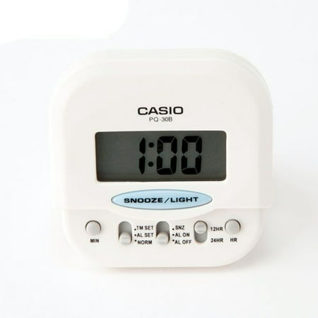 Casio Digital Quartz Beep Snooze Black Resin Travel Alarm Clock PQ30B-7D