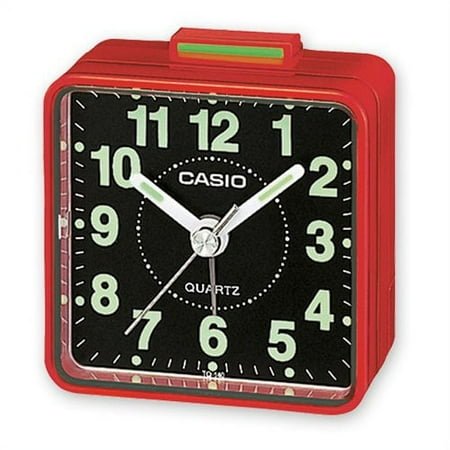 Casio TQ140 Travel Alarm Clock - Red Clock Radios