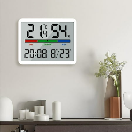 Clearance Colorful Large Screen Display Electronic Clock Alarm Configuration Digital Clock, Time, Date, Temperature and Humidity Same Screen HD Display