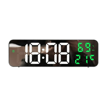 Clock Led Digital Wall Clock Large Screen Wall Mounted Time Temperature And Humidity Display Electronic Alarm Clock Holder Wall Clock Plug In Version Clock