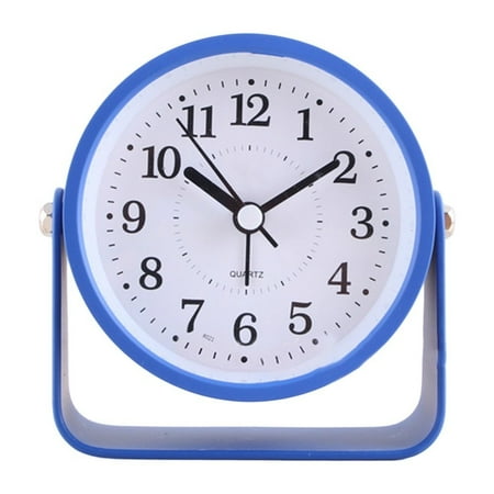 Compact 9CM Metal Desktop Alarm Clock with Silent Operation for Travel