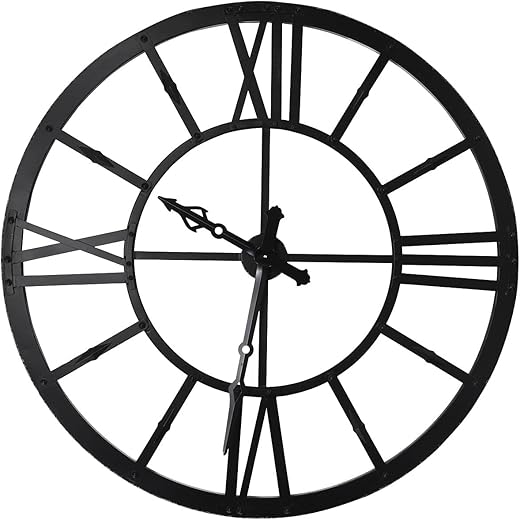 Creative Co-Op Round Metal Wall Clocks, Black