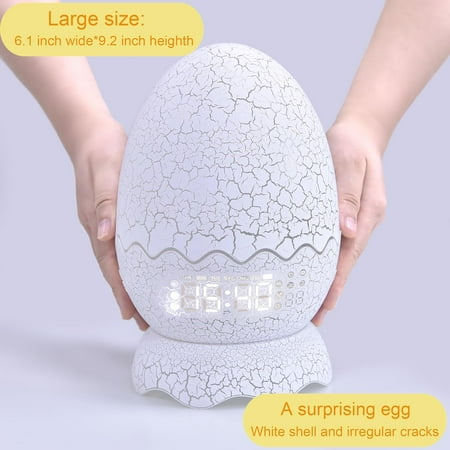 Cute Dinosaur Egg Alarm Clock/Digital Clock/Night Light/Music & White Noise Aid Sle[2026]