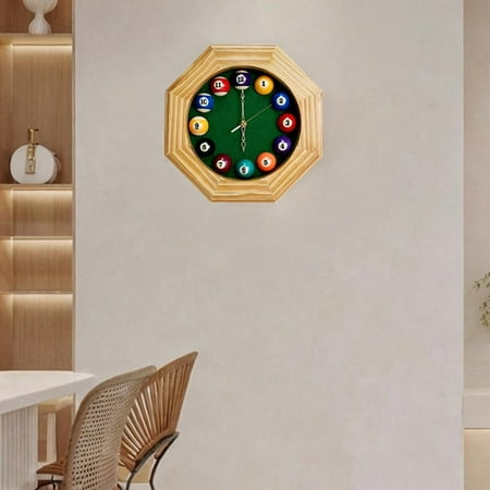 Cuticate Wall Clock Wood Ornament Gifts Easy to Read Silent Hanging Clock Wall Decoration for Kid'S Room Cafe Bar Office Bedroom Home