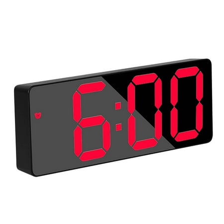 Dagaeig Alarm Clock, Small Digital Clock, 1.2inch Green LED Clock, Adjustable Brightness, Dim Night Mode, 12H/24H, Battery Operated, Wall-mounted, Snooze, Clock for Bedroom, Travel Clock, Kids Clock