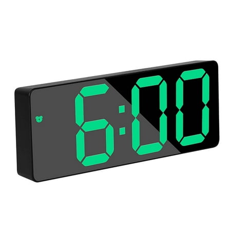 Dagaeig Alarm Clock, Small Digital Clock, 1.2inch Green LED Clock, Adjustable Brightness, Dim Night Mode, 12H/24H, Battery Operated, Wall-mounted, Snooze, Clock for Bedroom, Travel Clock, Kids Clock