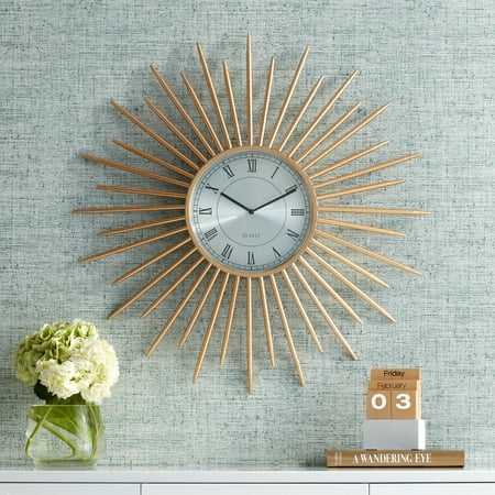 Dahlia Studios Castallia Gold 28 Round Metal Wall Clock