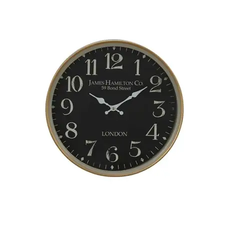 DecMode 16 Black Metal Wall Clock