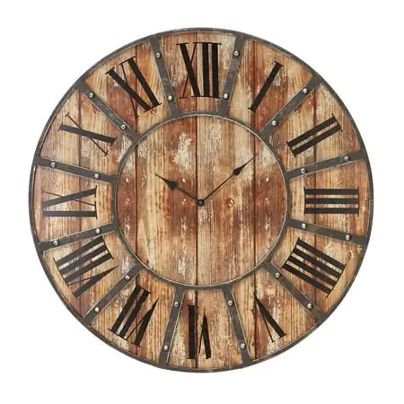 DecMode 24 Brown Wood Wall Clock