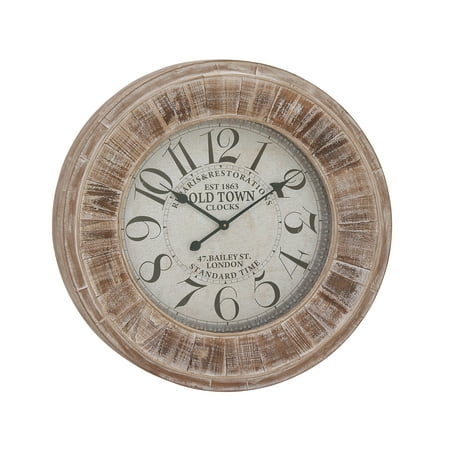 DecMode 31 Brown Wooden Wall Clock