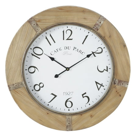 DecMode 32 Brown Wood Wall Clock