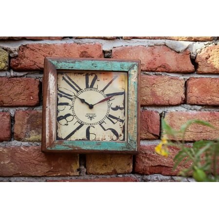 De Kulture Works Handcrafted Vintage Recycled Wooden Dail Wall Clock Collectible Timepieces, 21 CMS Diameter