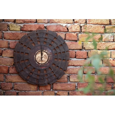 De Kulture Works Handcrafted Vintage Recycled Wood Wall Clock 52 Cms Collectible Timepieces