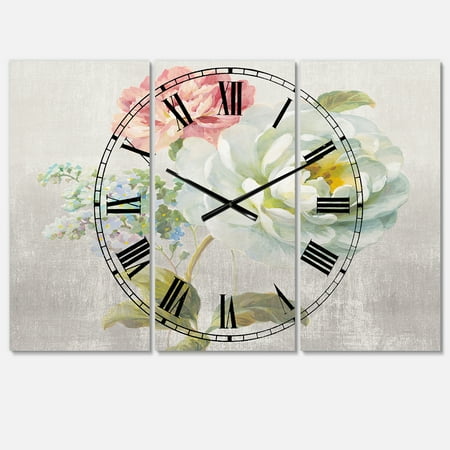 Designart 'Country Flower Bouquet' Lodge Wall Clock