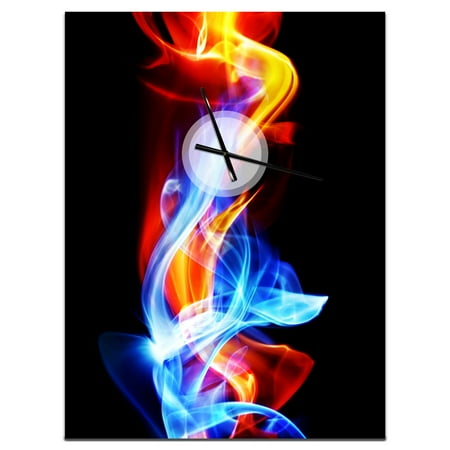 Designart 'Fire and Ice' Modern Wall Clock