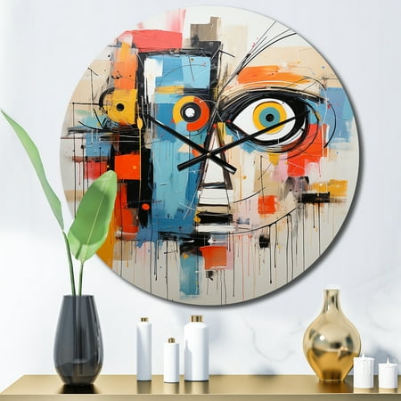 Designart Modern Robot Pop Art wall art III Abstract Oversized Wall Clock