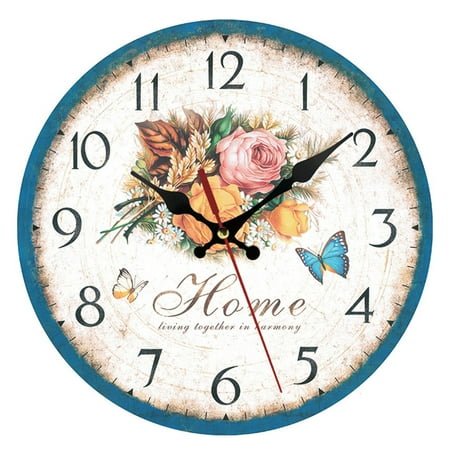 DESIGNICE Wall Clock,Elegant European-Style Design Large Wall Clock,Metal Hands with Painted Finish Bathroom Clock,12,Style1