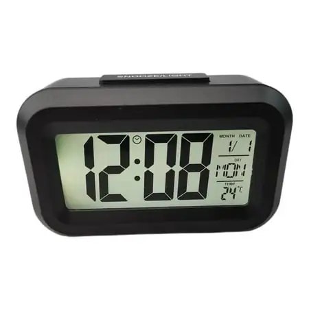 Digital Display Alarm Clock Battery Operated Snooze 5 Design Night light S9A0