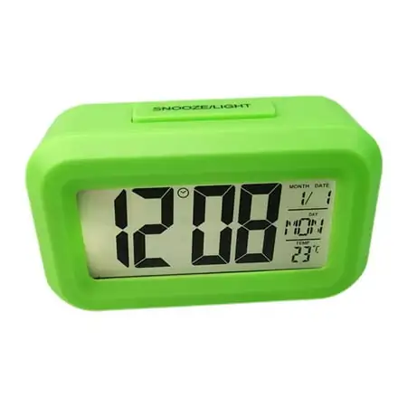 Digital Display Alarm Clock Battery Operated Snooze 5 Design Night light V7J6