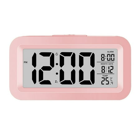 Digital LCD Alarm Clock with Calendar Thermometer for Desk Travel Office decor