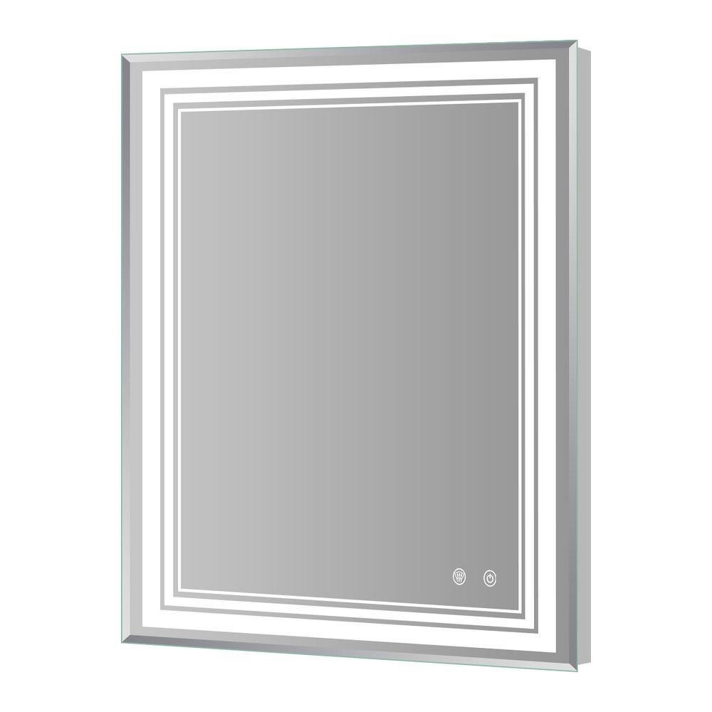 Dimmable 24 in. W x 36 in. H Large Rectangular Frameless Anti-Fog...