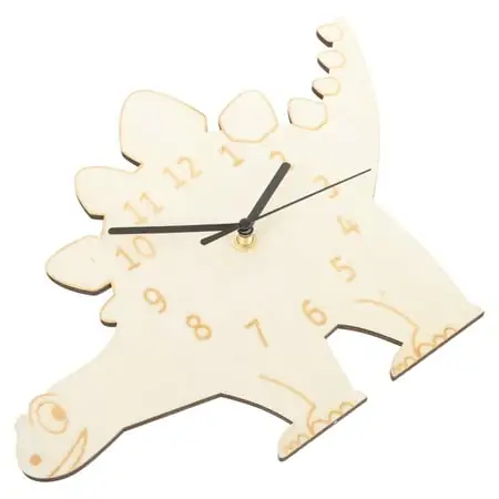 Dinosaur Silent Clock Wooden Bedroom Kids' Décor Bling Decor Cute Alarm Animal Wall Child