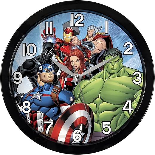 Disney Marvel Avengers Black & Multicoloured Wall Clock AVG3661