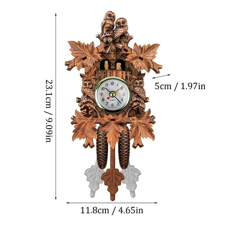 Display Home 2.36 Quartz Vintage Black Forest Indoor Cuckoo Clock, Pendulum Motion