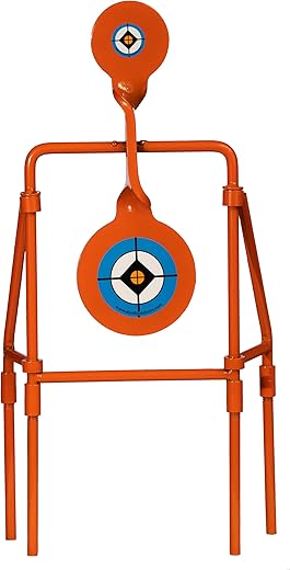 Do All Outdoors Double Blast Spinner Shooting Target with 3" and 4.5" Spinning Targets, Rated for 9mm to 30.06 Soft Nose Lead