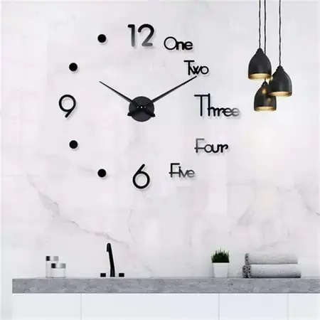 Dosaele Modern Frameless DIY Wall Clock Large 3D Wall Watch Mirror Numbers for Home Office