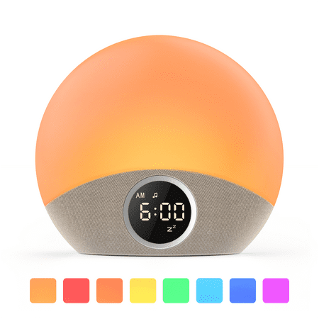 Dreamegg Sound Machine - Sunrise Alarm Clock, White Noise Machine for Sleeping with 30 Soothing Sounds, Gentle Wake up Sunlight, Dimmable Display, White Noise Sleep Aid for Heavy Sleepers, Adult Baby