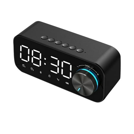 Dual Alarm Clock Bluetooth Speaker Digital LED Wireless Subwoofer Music Player