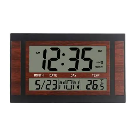 Electronic Digital Snooze Function Temperature Battery Operated Date Modern Wall Clocks for office and cafe Shop Housewarming , Red Red Black