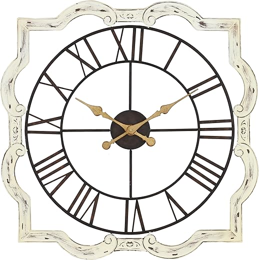 Eloise French Country Wall Clock, White