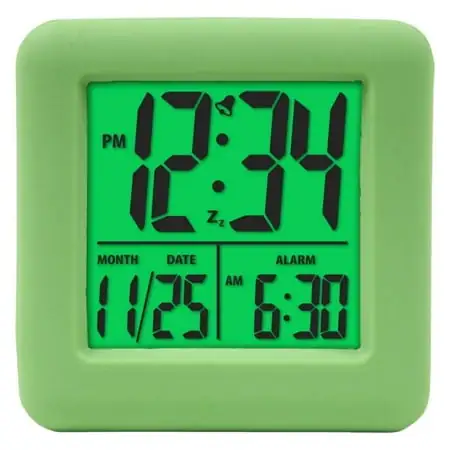 Equity by La Crosse 70903 Soft Green Cube LCD Alarm Clock