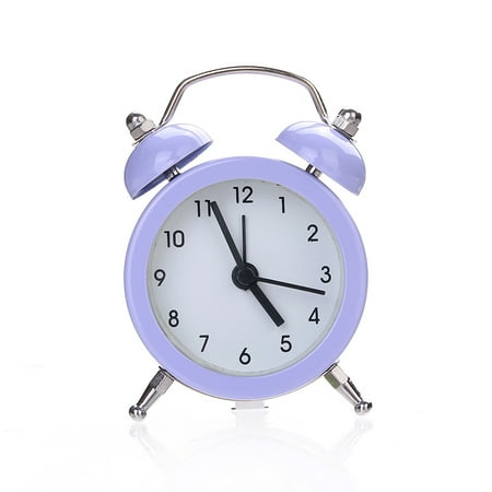 European and American Fashion Pocket Mini Metal Digital Small Alarm Clock Student Household Solid Color Alarm Clock-purple