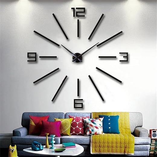 FASHION in THE CITY Wall Clocks Silent Non-Ticking Movement Wall Decoration Home/Office/Hotel/Bar/Restaurant/Classroom Clocks (L110-Black)