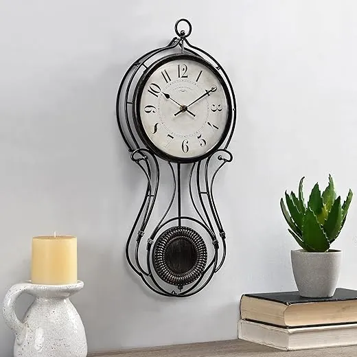 FirsTime & Co. Harwick Pendulum Wall Clock, American Crafted, Black, 9.1 x 2.36 x 20,