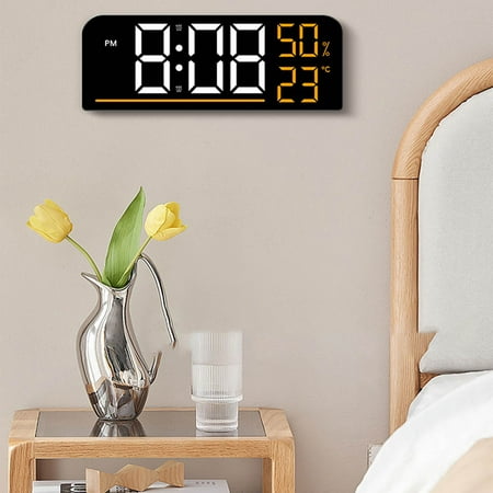 Fmlxio Christmas Gift Digital Alarm Clocks Electronic Clock Multi-functional LED Alarm Clock Temperature Jump Seconds Display Countdown Bedside Clock